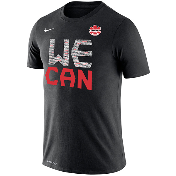 Canada possiamo maglia da calcio uniforme da uomo casual top maglia nera sportiva 2022